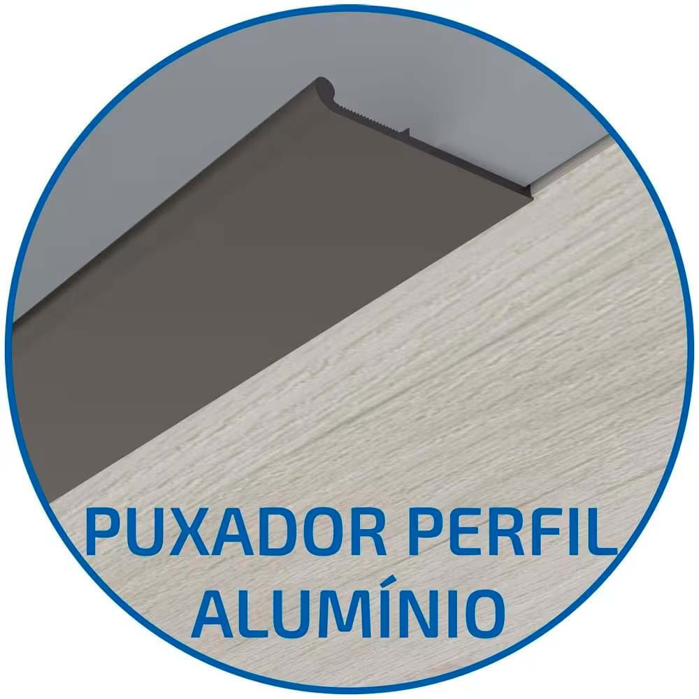Armário Aéreo Bartira Cristal MDP 15mm com 2 Portas e 2 Prateleiras - 80cm de largura Freixo/Azul Wood