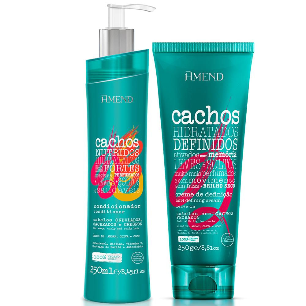Condicionador Cachos + Leave-in Cachos Fechados Amend 250g