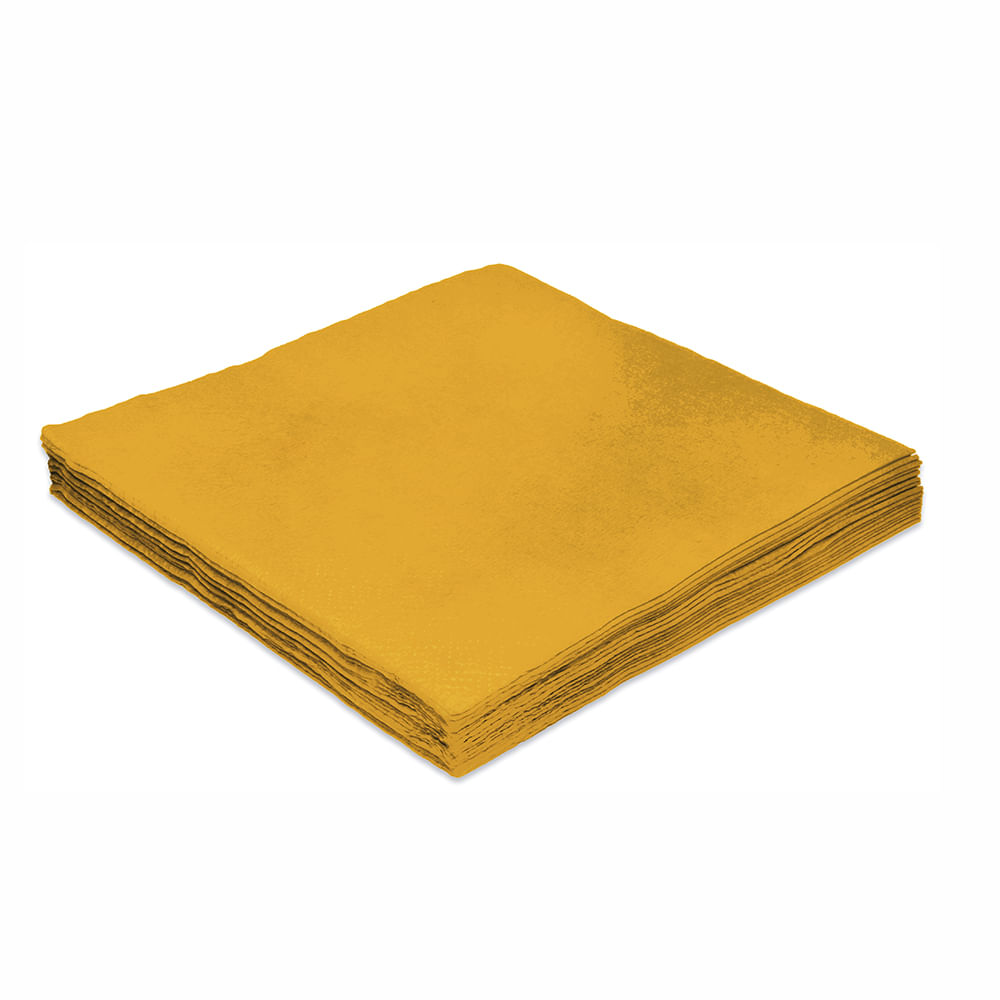 Guardanapo Silver Amarelo 25x25cm com 20 Folhas