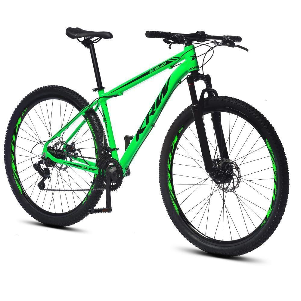 Bicicleta Aro 29 Krw Alumínio 24 Vel Freio A Disco X52 Cor:verde/preto;tamanho Quadro:17 Verde/preto