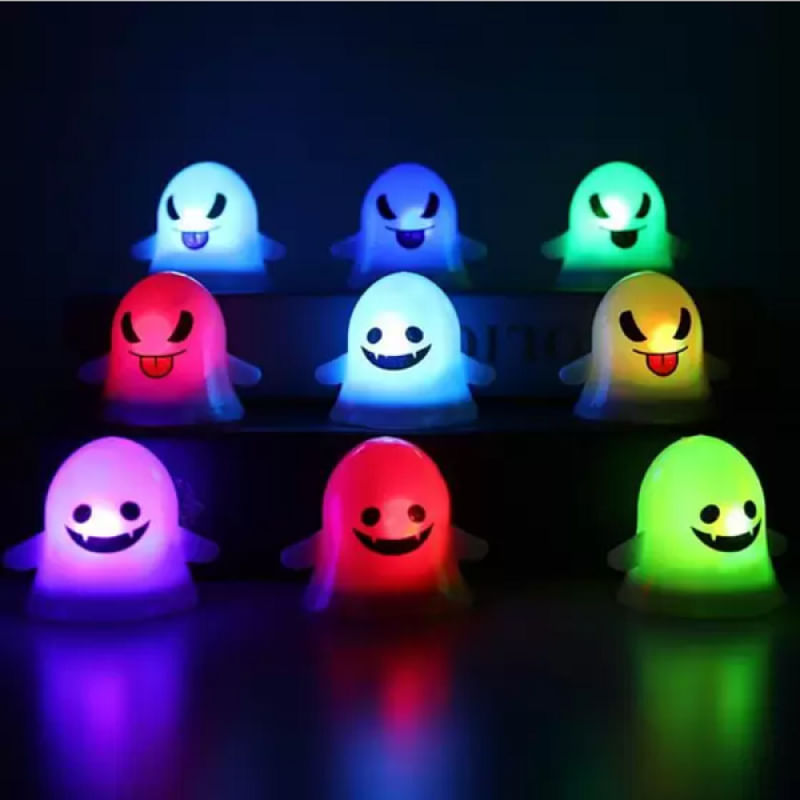 Kit C/ 2 Mini velas Led Fantasmas decoração Halloween