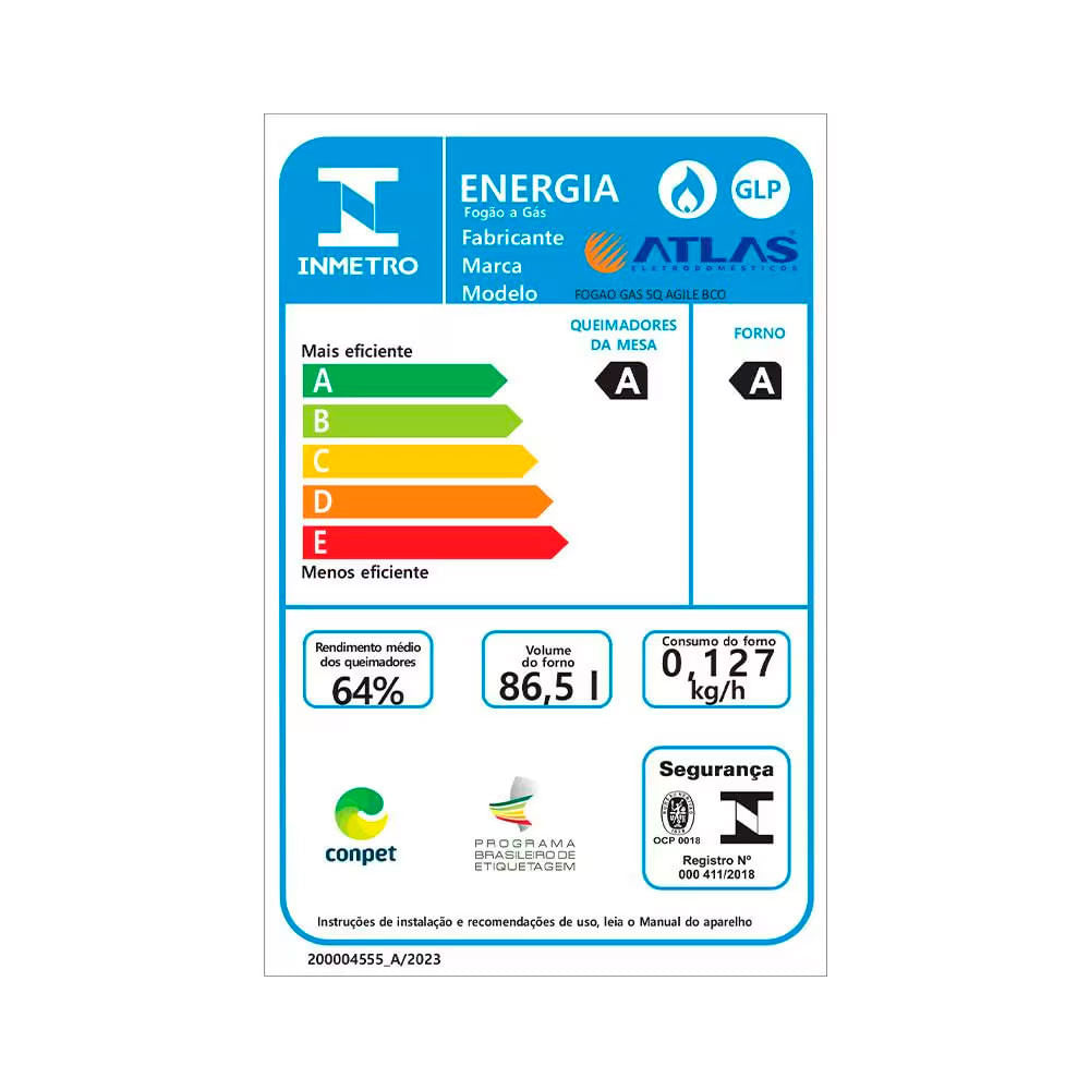 Fogão 4 Bocas Pérola Glass 4115 com Mesa de Vidro Esmaltec Preto