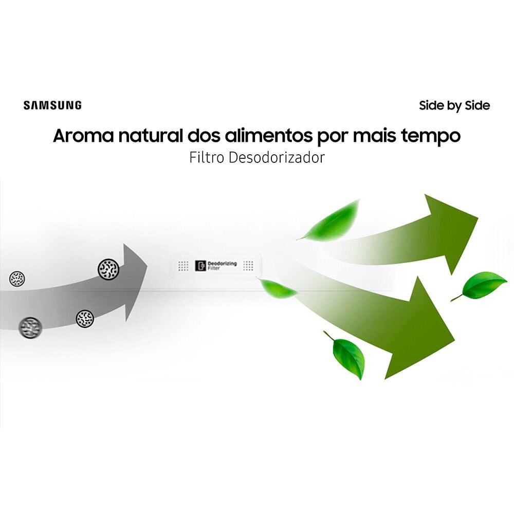 Geladeira Samsung Side By Side 490 Litros All Around Cooling - RS52 Inox Look / 110V