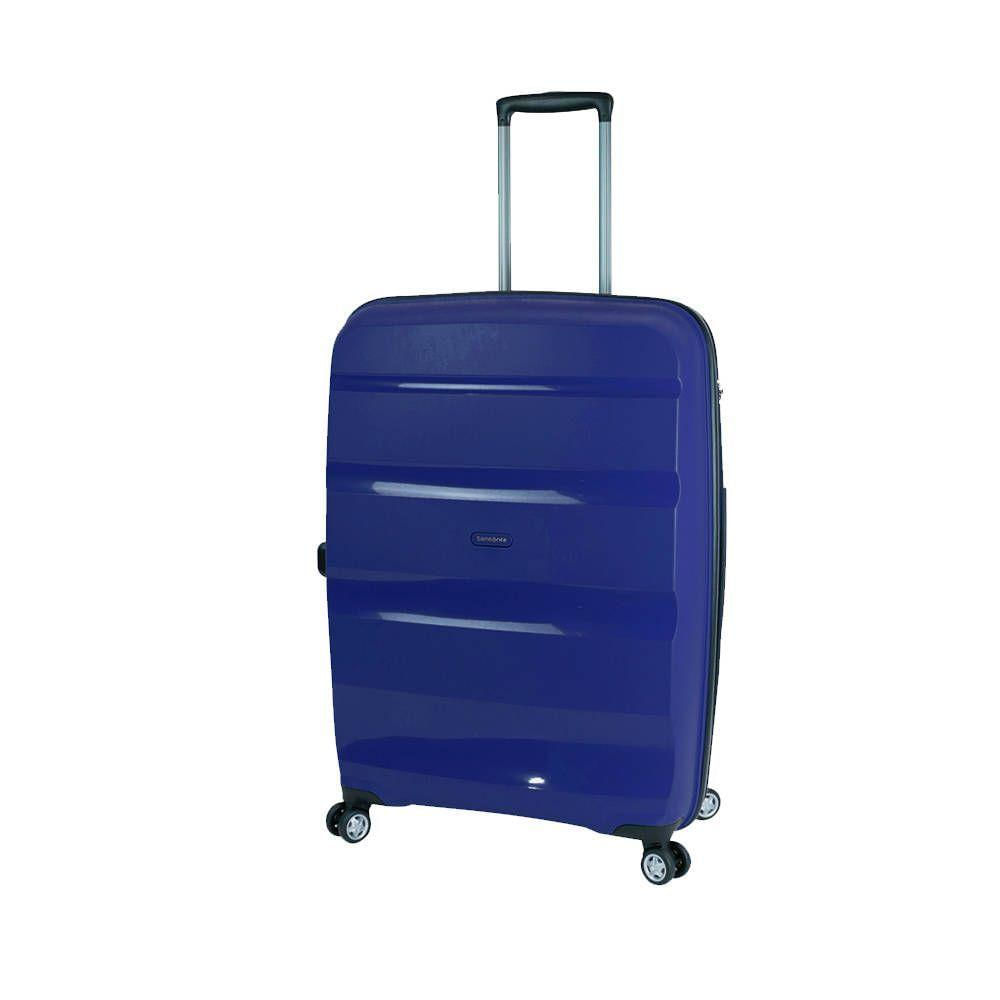 Mala De Viagem Grande Expansível Em Polipropileno Samsonite Spin Air Cadeado Tsa Azul G