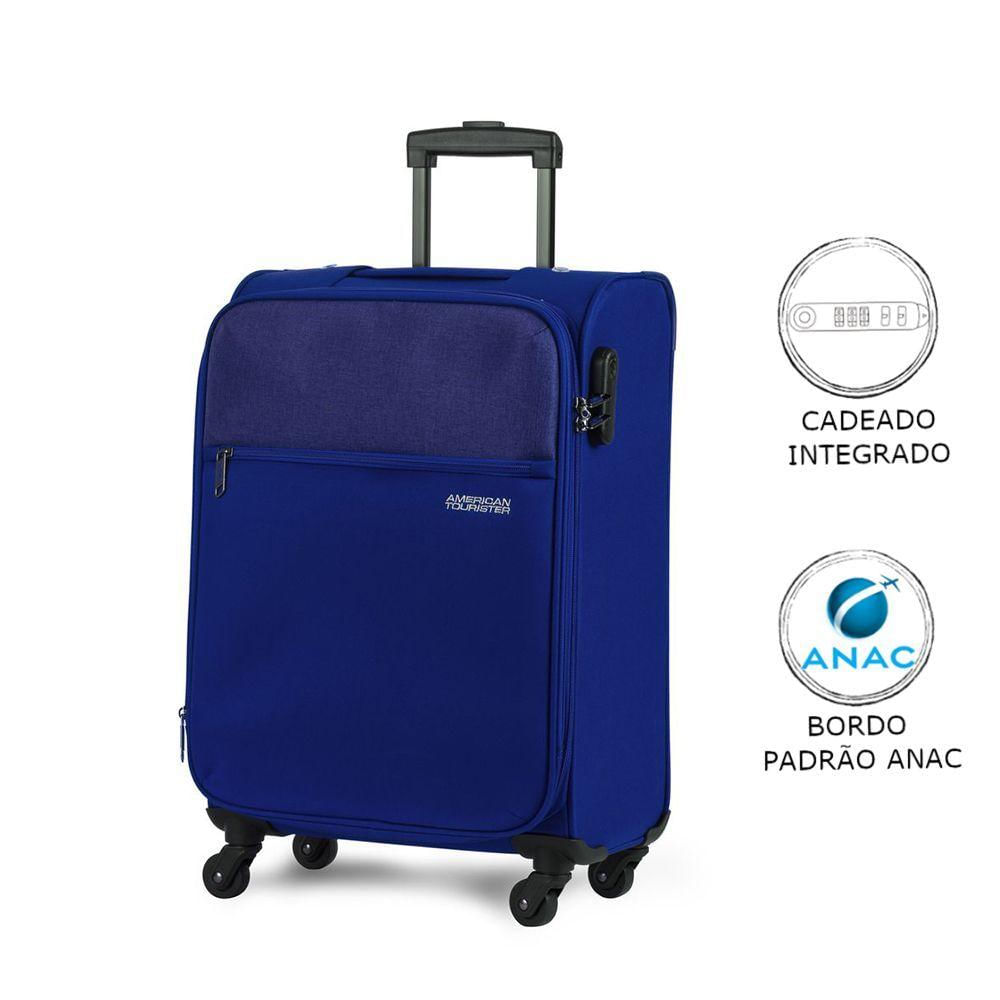 Mala De Bordo Poliester American Tourister By Samsonite Frankfurt Cadeado Azul P