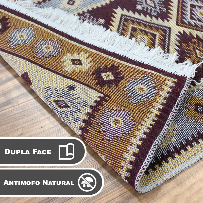 2 Tapete Kilim Algodão Luxo Grande Dupla Face Kbg2 60x90