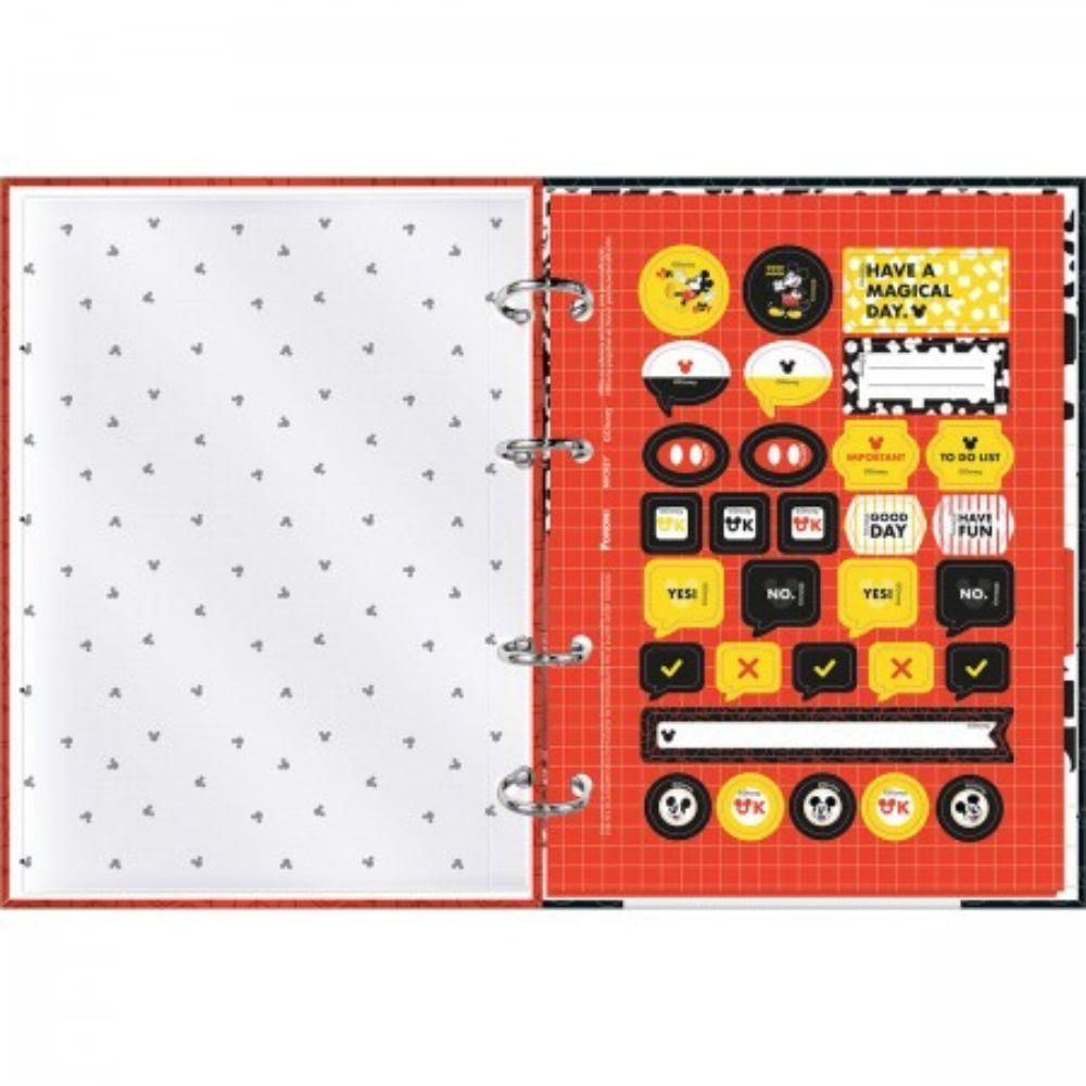 Caderno Argolado Colegial Sem Lombo Mickey Mouse 120 Folhas Foroni