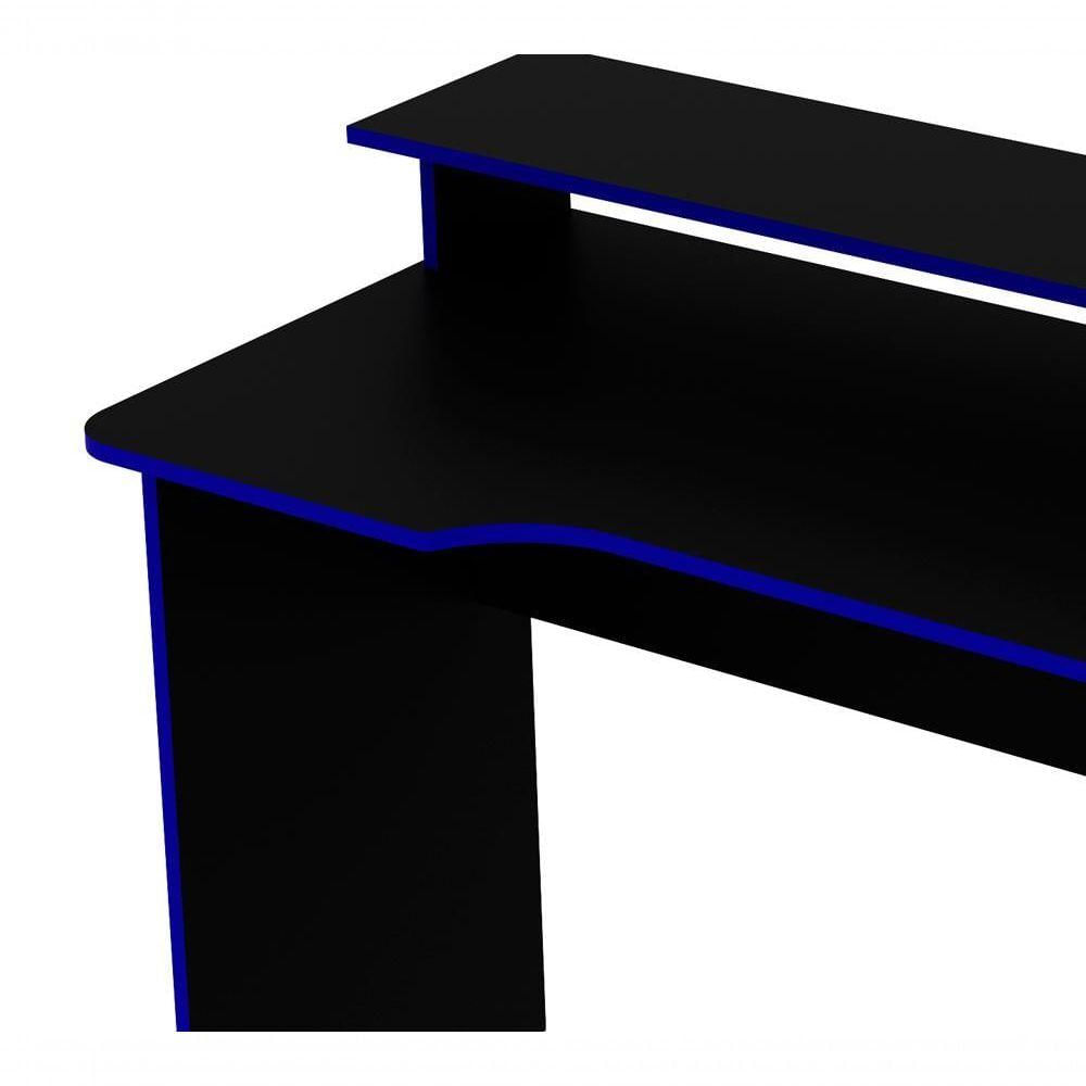 Mesa Para Computador Gamer Me4153 Preto Azul Preto Azul