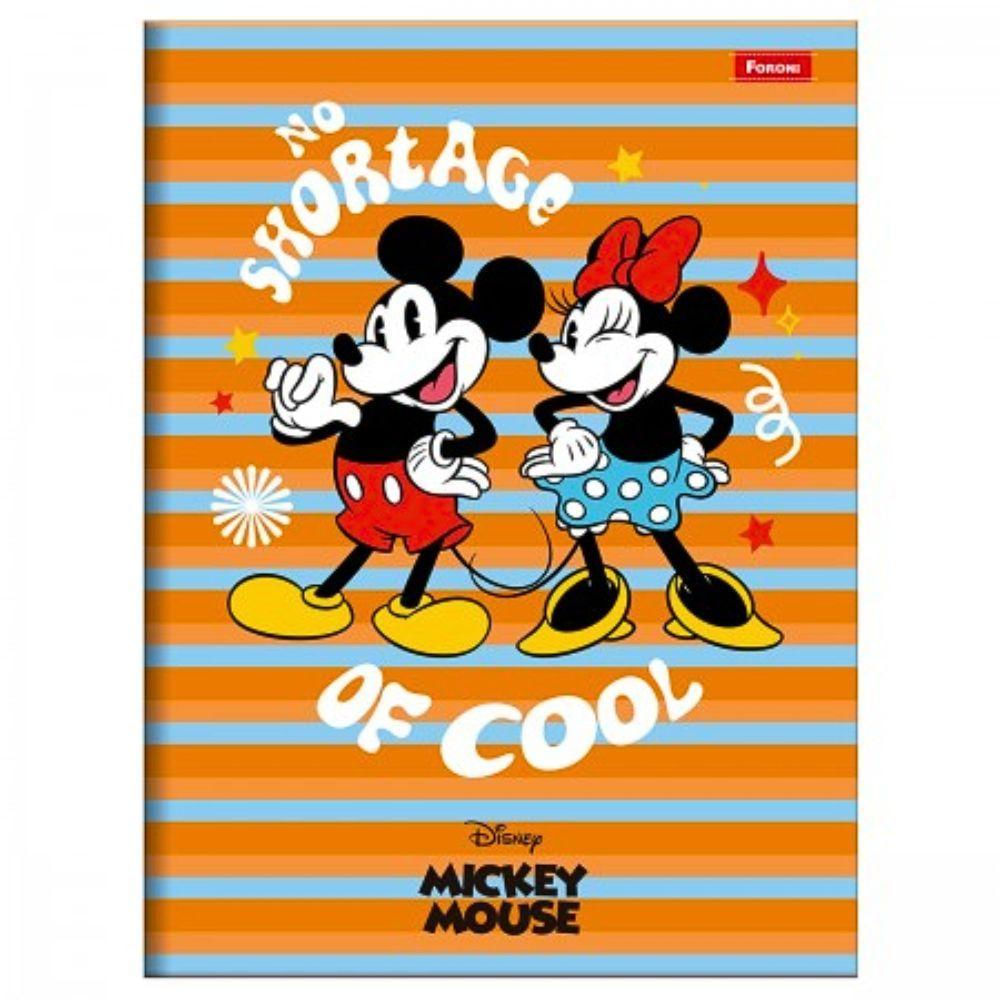 Caderno Brochura Capa Dura 1/4 Pequeno Mickey Vintage 80 Folhas Foroni Estampa 3