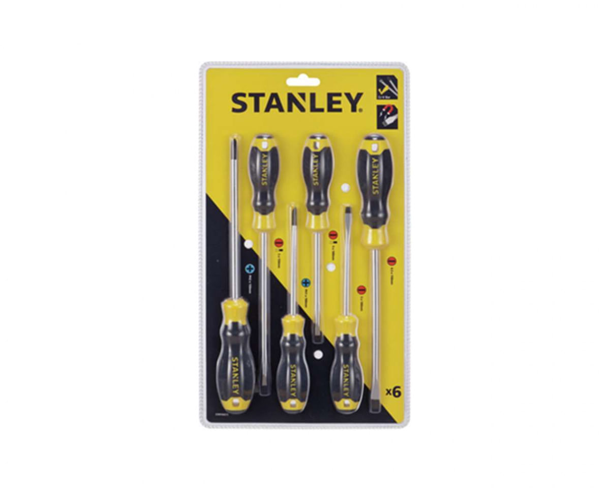 Chave Fenda Emborrachado Stanley Jg 06Pcs Blister