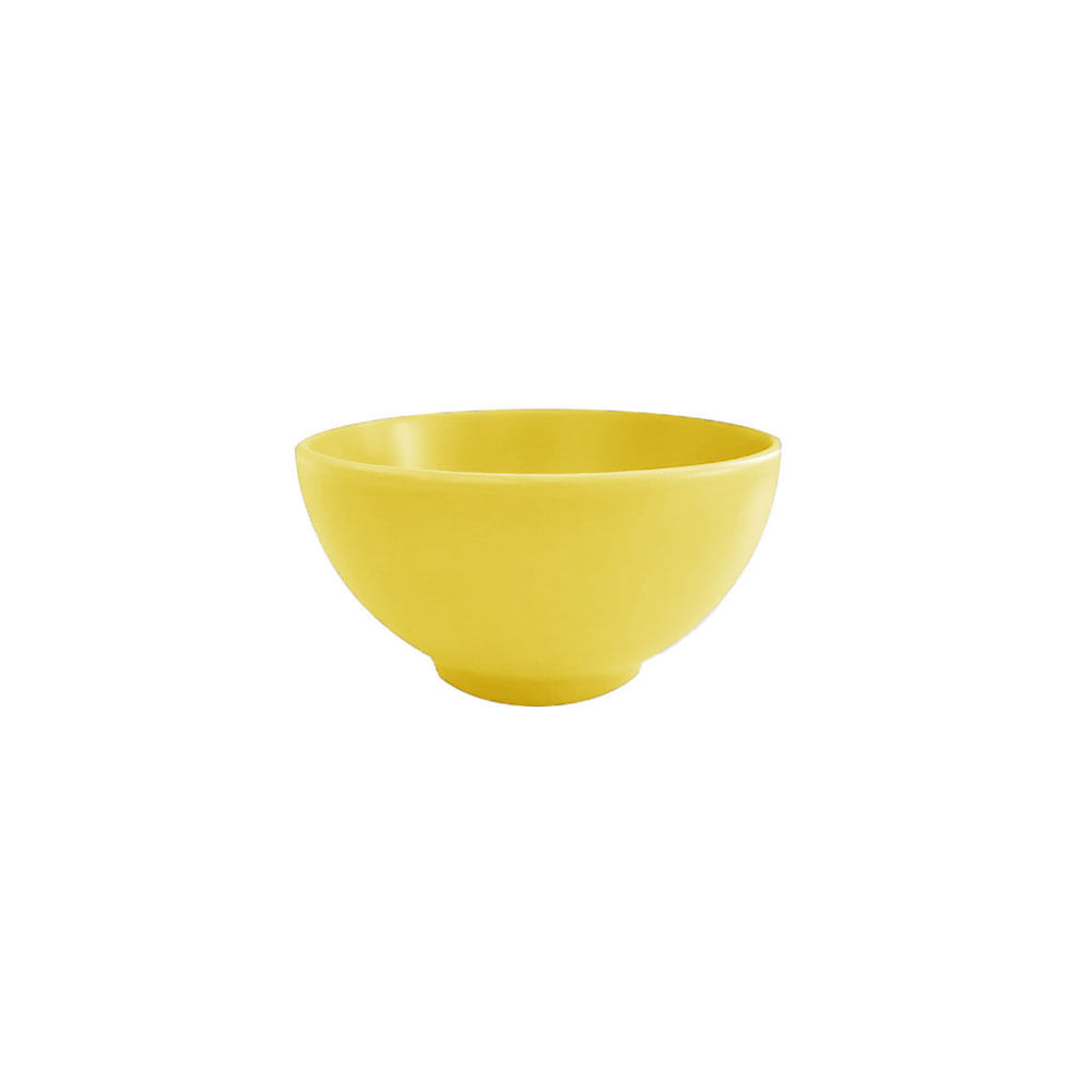 Tigela Bowl Pote Sobremesa Jogo Amarelo Fosco Ceramica 6un