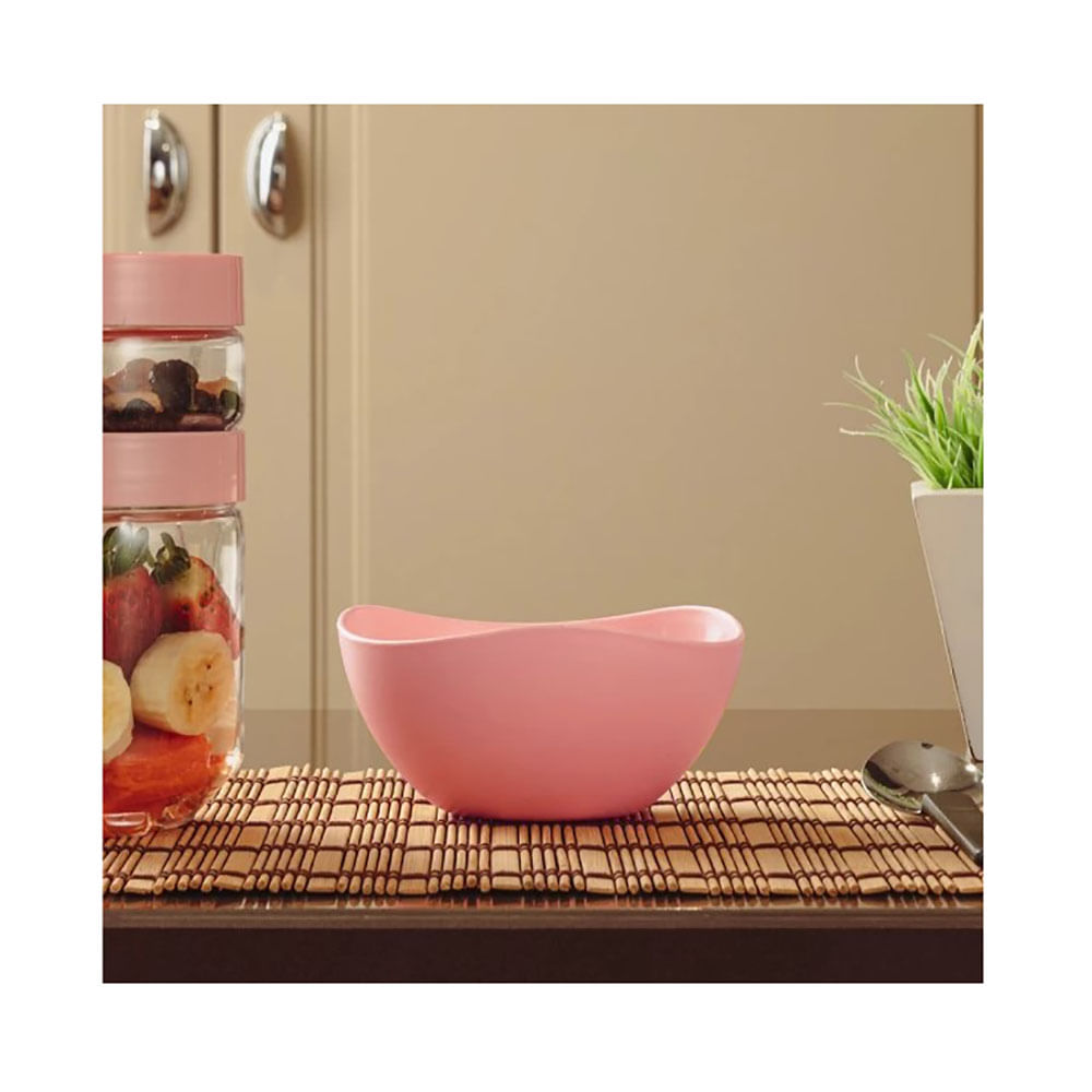 Tigela Bowl Jogo de Sobremesa Cremeira Pote Rosa 6un