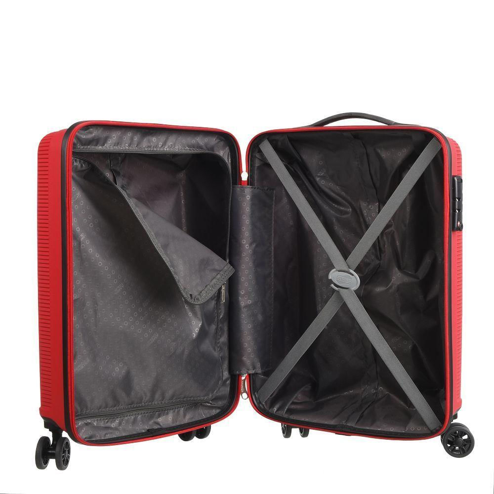 Conjunto De Malas Polipropileno American Tourister Camboriu Cadeado Tsa Rodas 360º P-M Vermelho