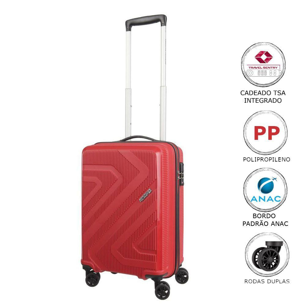 Conjunto De Malas Polipropileno American Tourister Camboriu Cadeado Tsa Rodas 360º P-M Vermelho