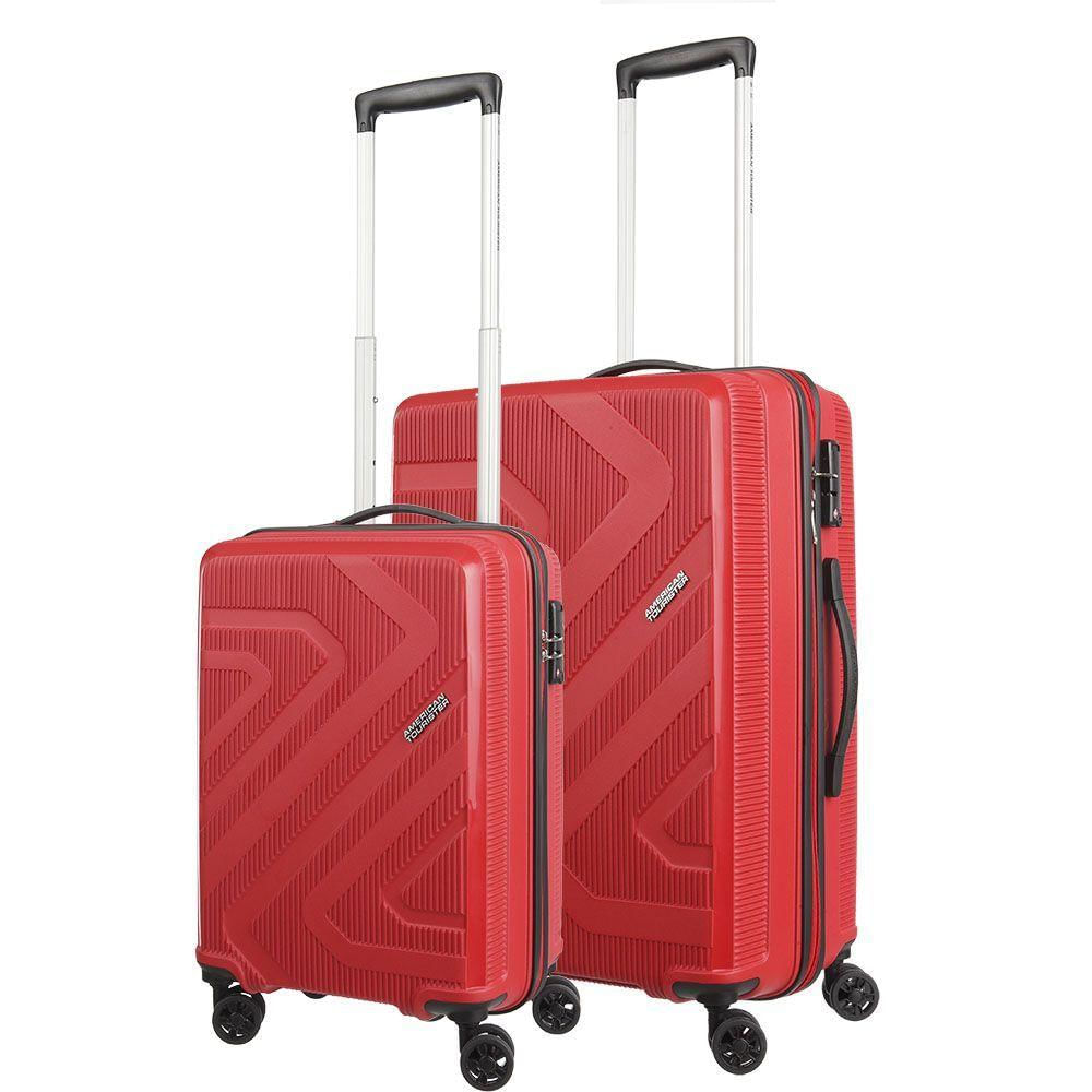 Conjunto De Malas Polipropileno American Tourister Camboriu Cadeado Tsa Rodas 360º P-M Vermelho