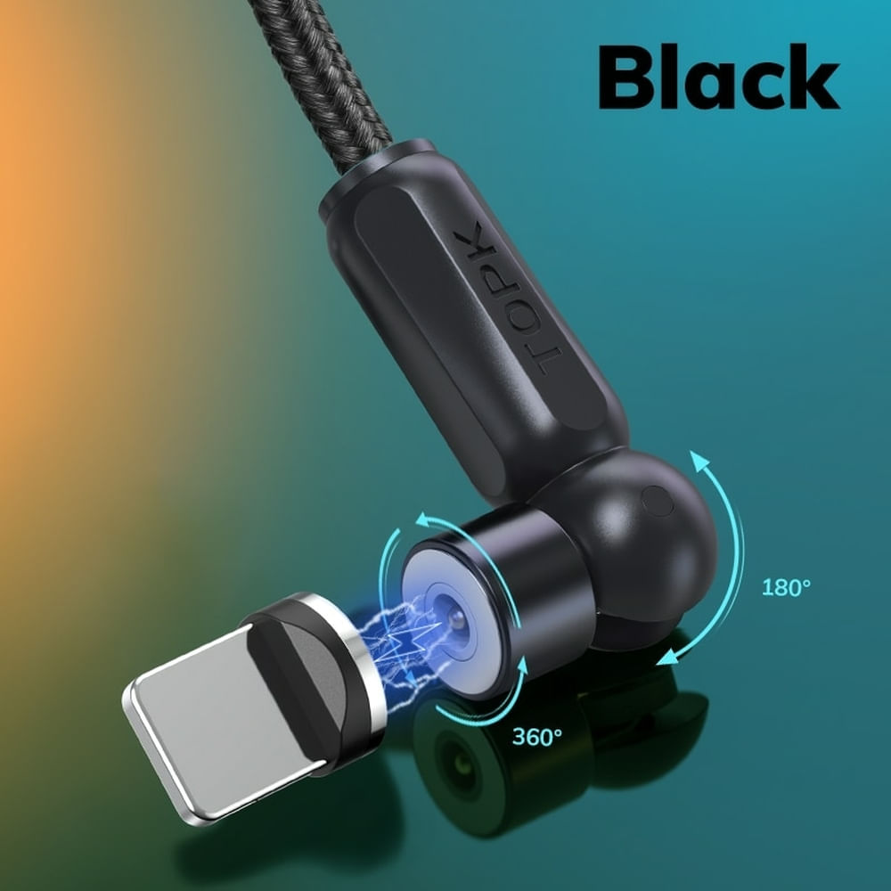 Cabo USB Magnético Tipo C TOPK AM68 Vermelho