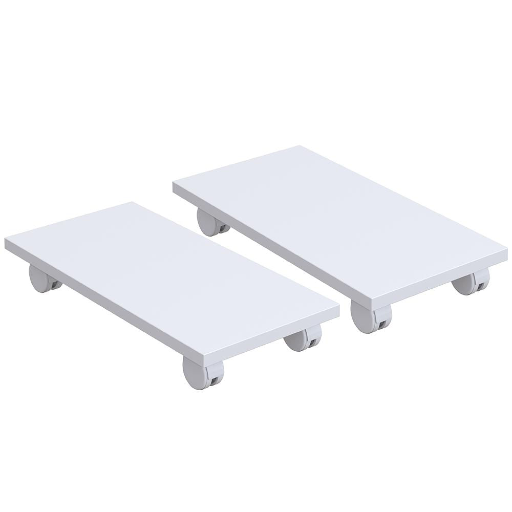 Kit 02 Suportes Para Cpu Com Rodízios Cyber L03 Branco - Lyam Decor