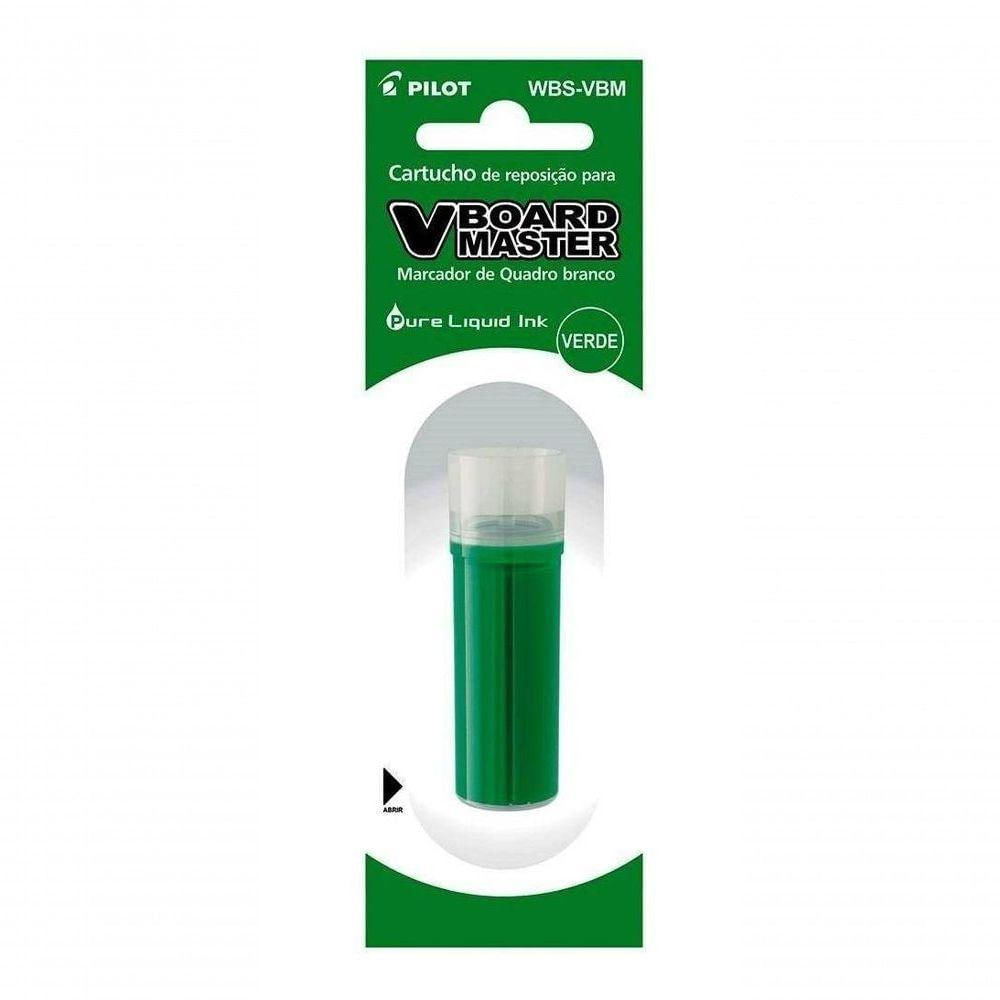 Kit Marcador Para Quadro Branco + Refil Pilot V-board Master Verde Escuro