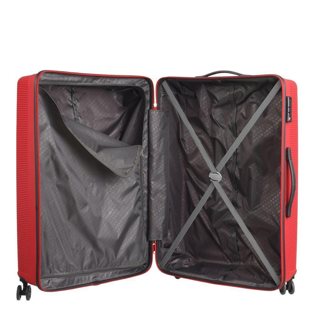 Mala Grande Polipropileno American Tourister Camboriu Cadeado Tsa Rodas 360º Vermelho G