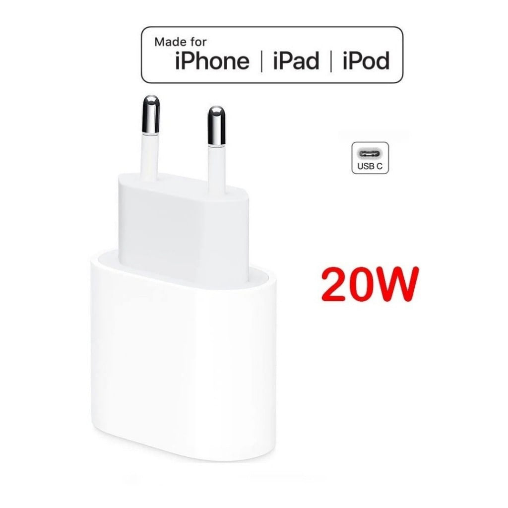 Carregador Turbo 20W + Cabo Lightning para USB-C Compatível Iphone 11 12 13 Pro Max X XR XS