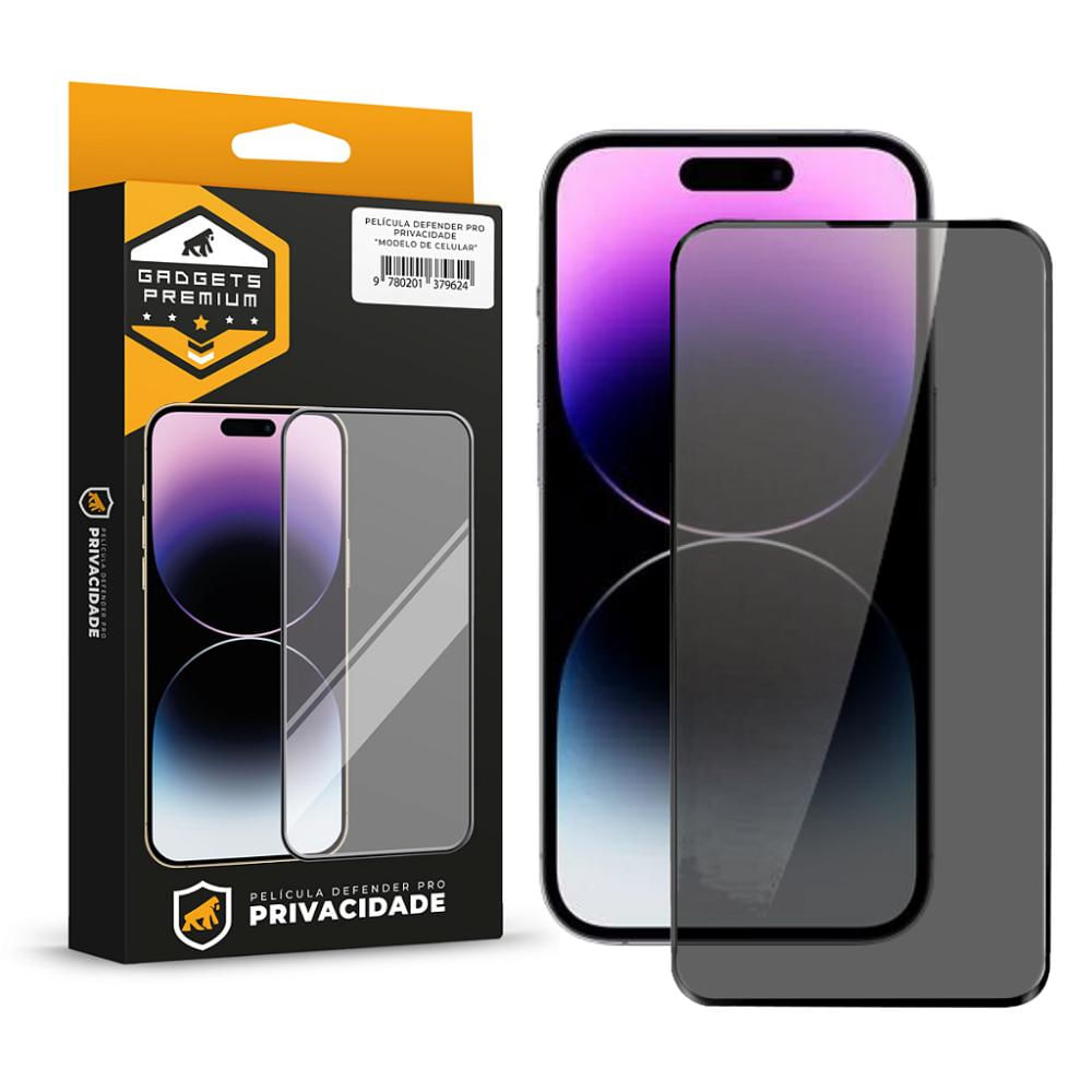Película para iPhone 14 Pro - Defender Pro Privacidade - Preta - Gshield