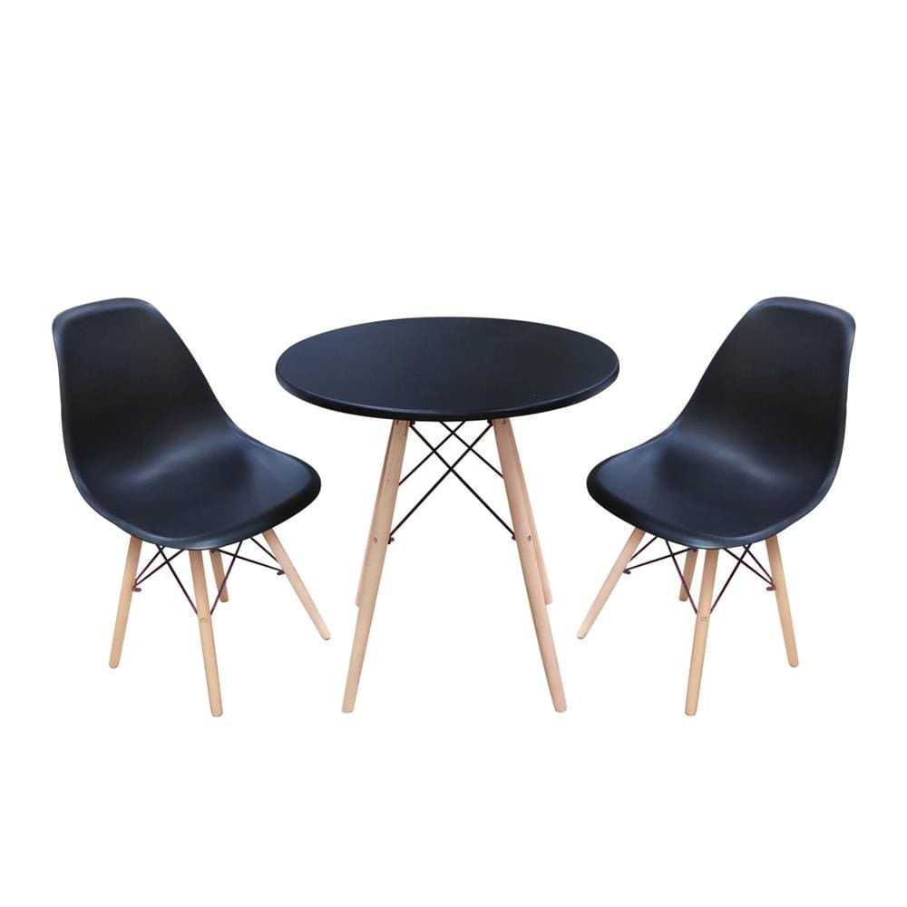 Mesa de Jantar Redonda Eames SeateCo com 2 Cadeiras