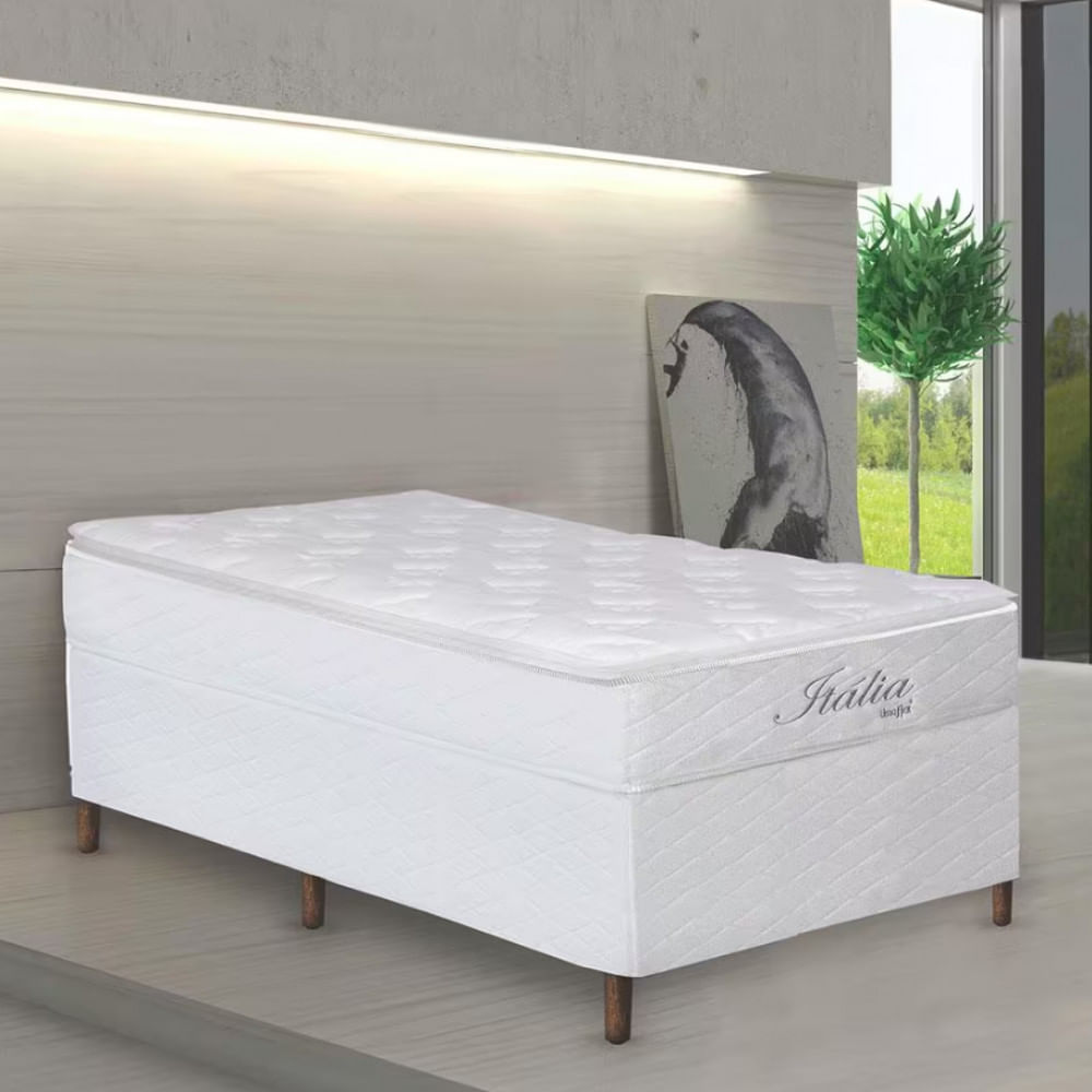 Cama Box de Solteiro Umaflex Itália com Pillow Top e Molas Ensacadas