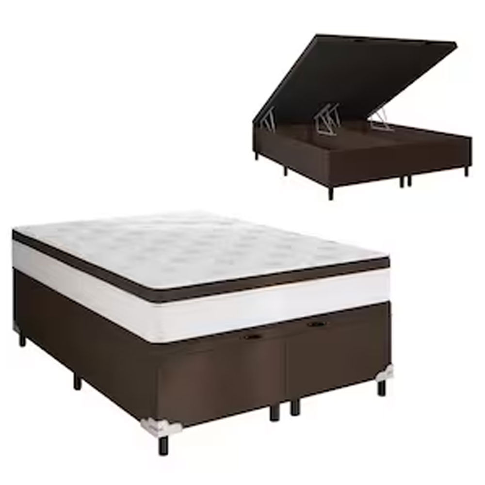 Cama Box King Size Noah Ortopédico com Molas Ensacadas EPS e Revestimento em Poliéster 70x193x203cm Portobel