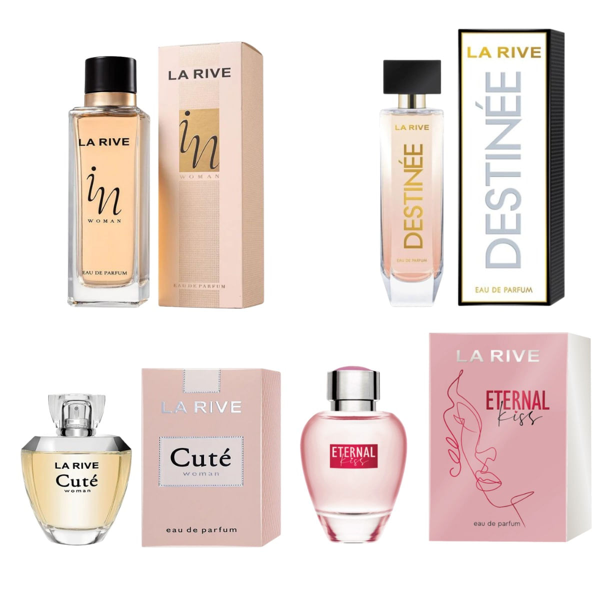 Kit com 4 Perfume Importados Feminino La Rive Eau de Parfum