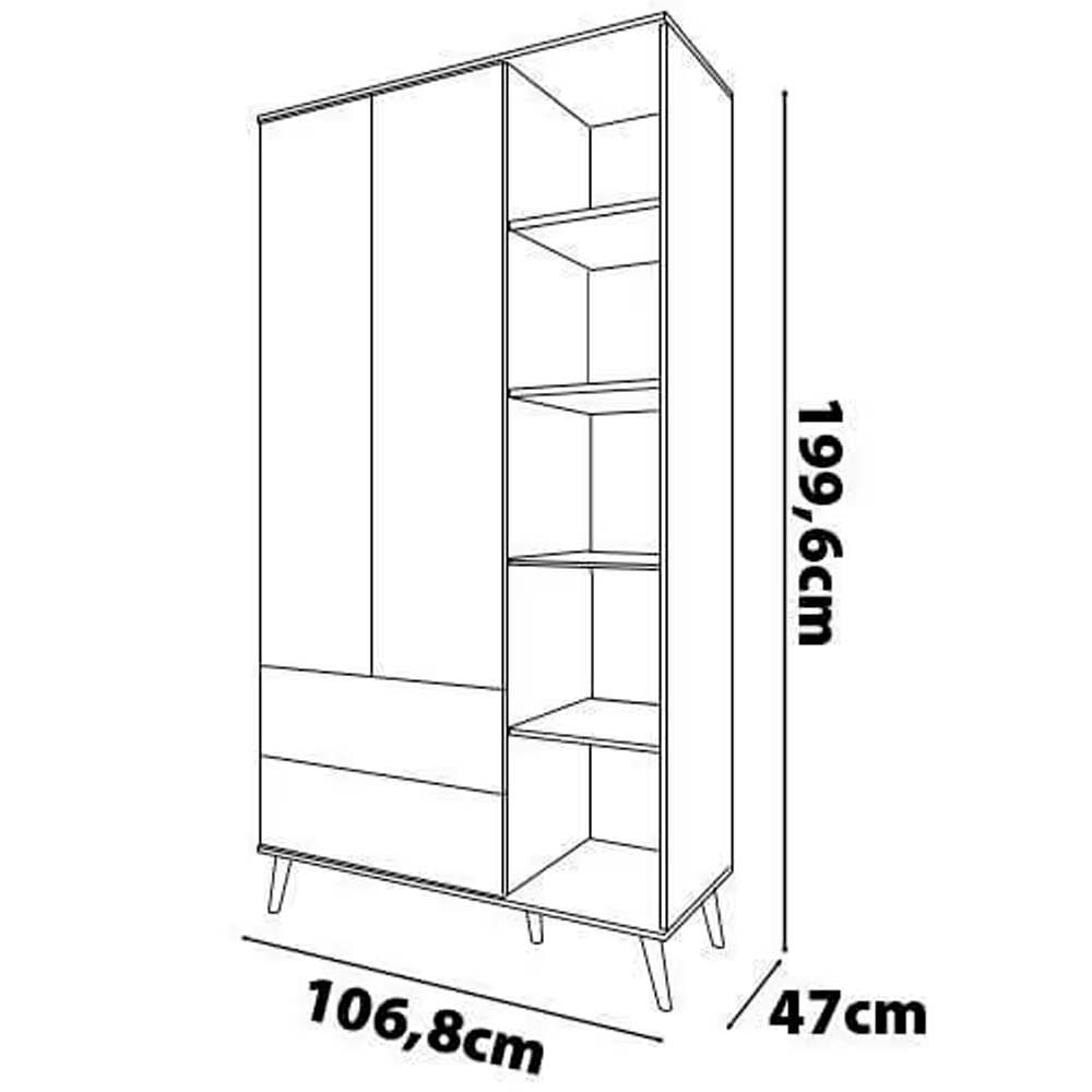 Guarda-Roupa Infantil Ternura com 5 Nichos, 2 Portas e 2 Gavetas Bartira Azul