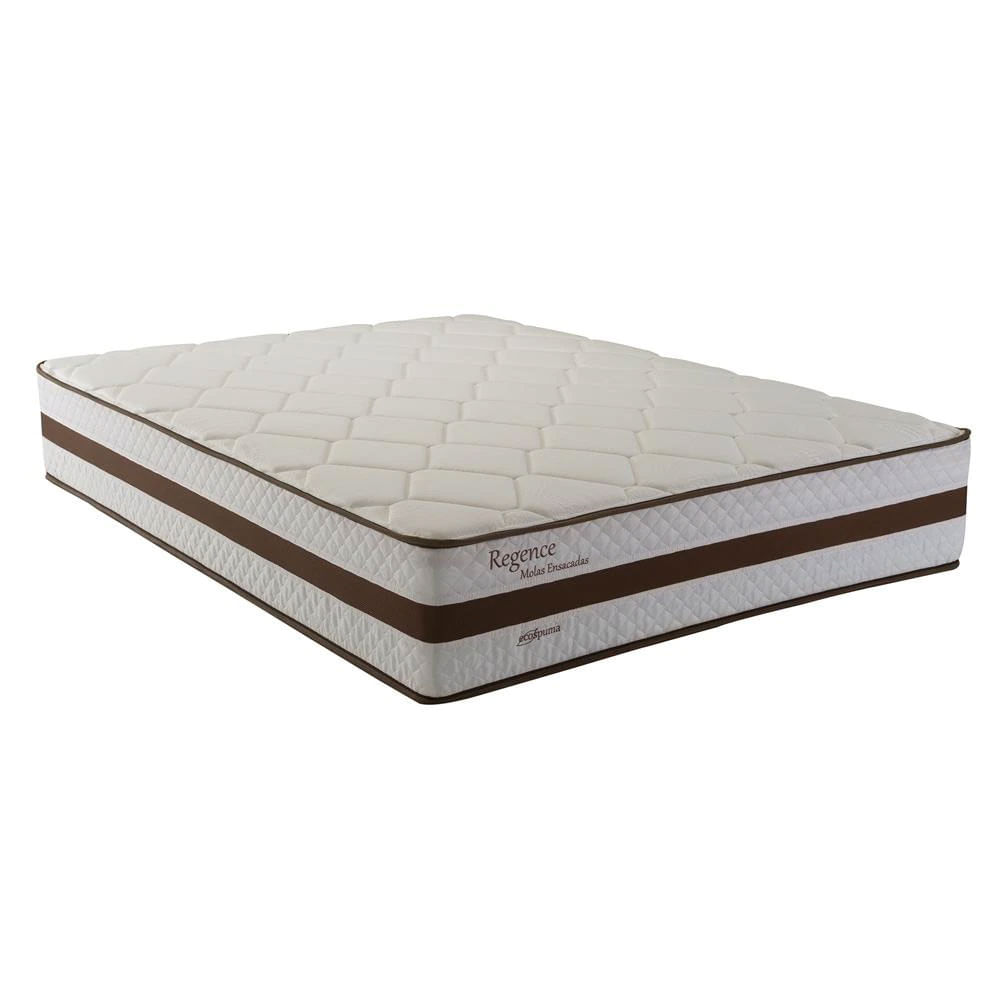 Cama Box Queen Size Herval Regence com Pillow Top e Molas Ensacadas 60x158x198cm Marrom/Branco n/a