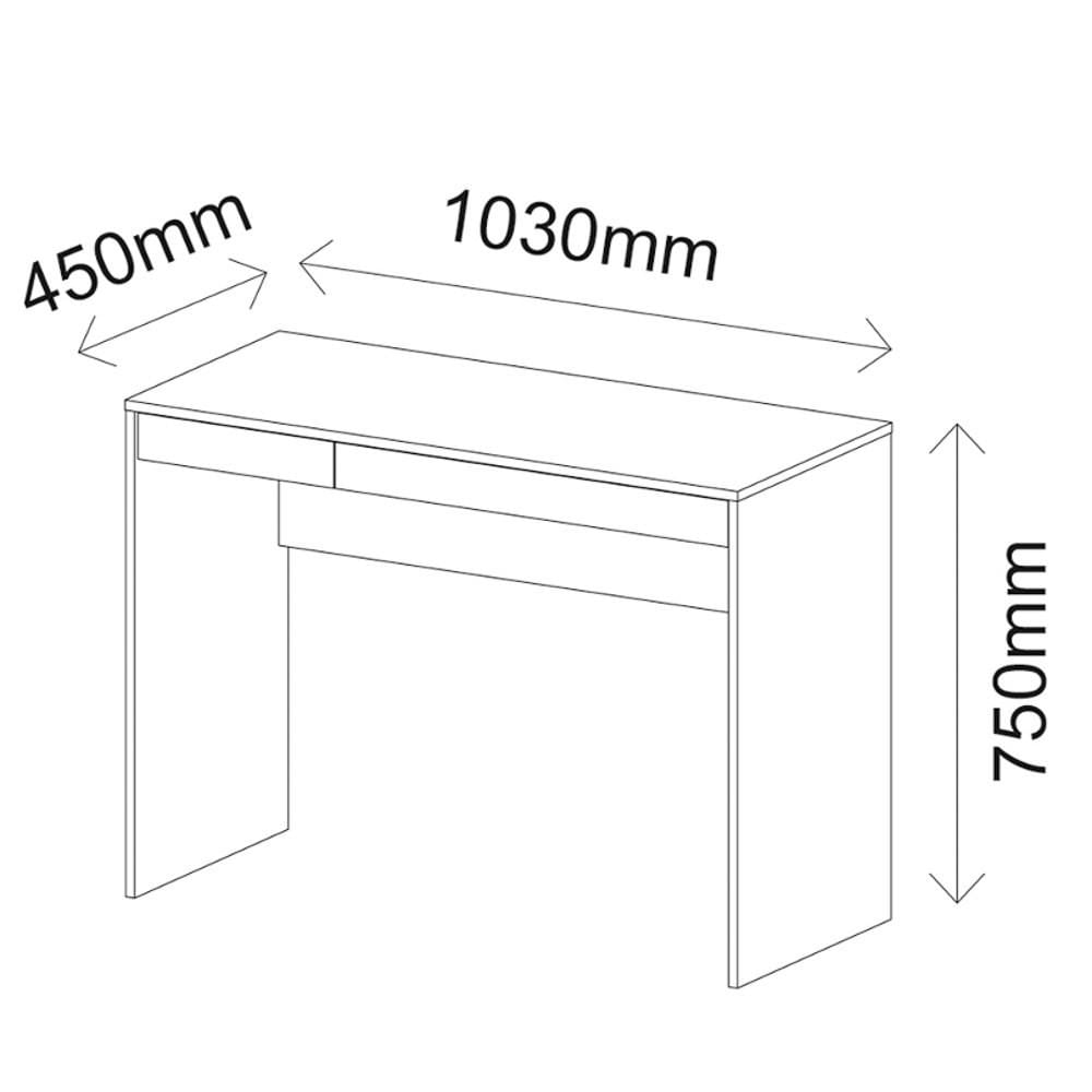 Escrivaninha  Mesa para Computador 2 Gavetas Mobile College Branco  Artany