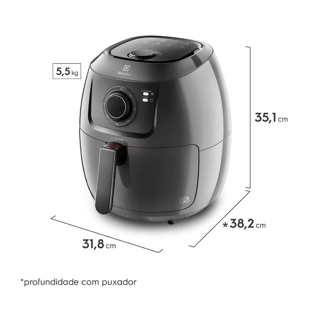 Fritadeira Elétrica Sem Óleo Air Fryer Electrolux EAF50 5L Cinza / 220V