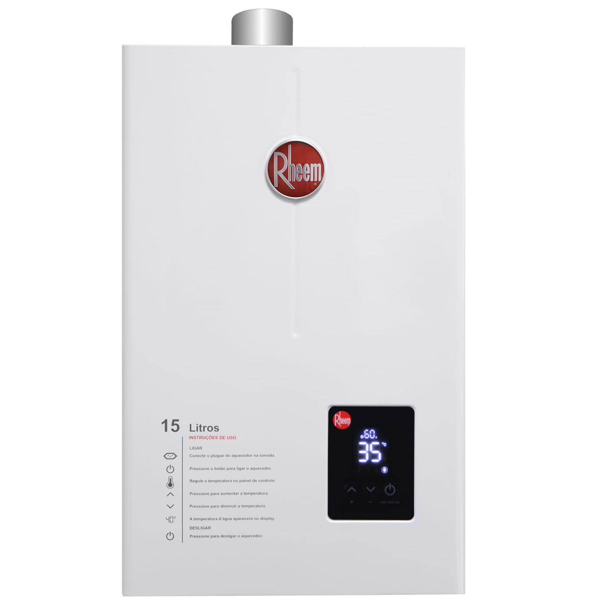 Aquecedor de água a gás Rheem 15 L/min Gás GLP RB3AP15PVPTIN - Bivolt