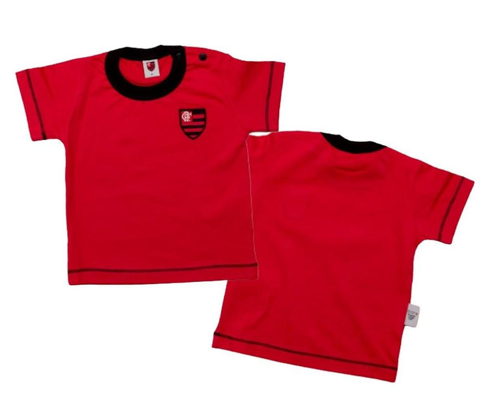 Camiseta Bebê Flamengo Vermelha Oficial G