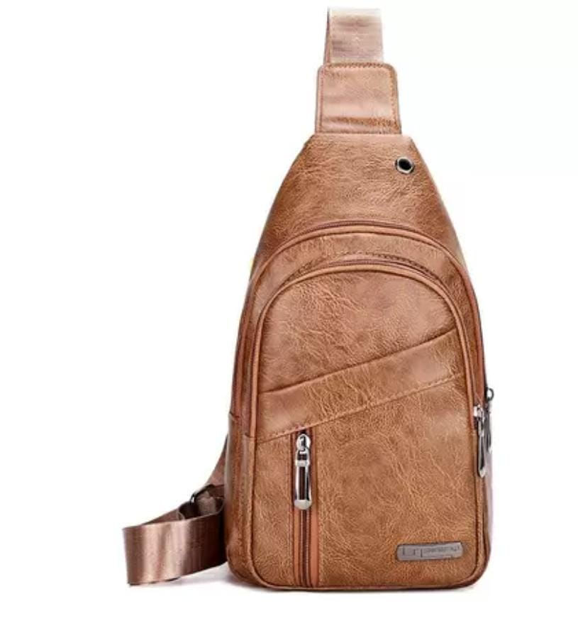 Bolsa Transversal Masculina Couro Ombro Peito Nova Pochete