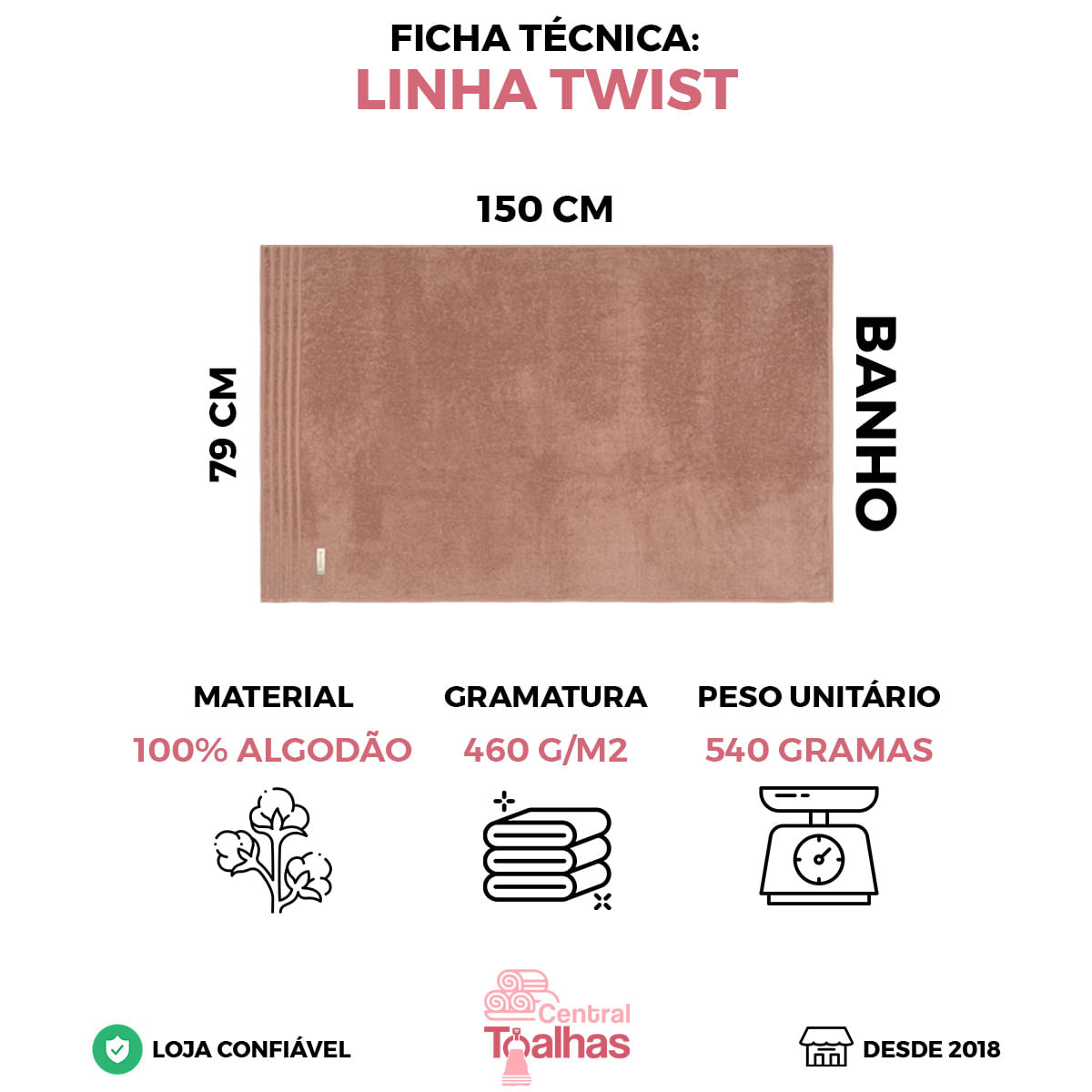 Kit 3 Toalha Gigante Banhão Fio Penteado 100% Algodão Twist KIT 1