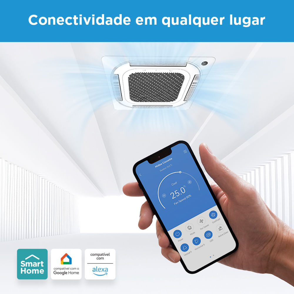 Ar Condicionado Split Cassete Inverter Midea 24000 BTU/h Frio Monofásico 38TVCD24515MM – 220 Volts 220 Volts