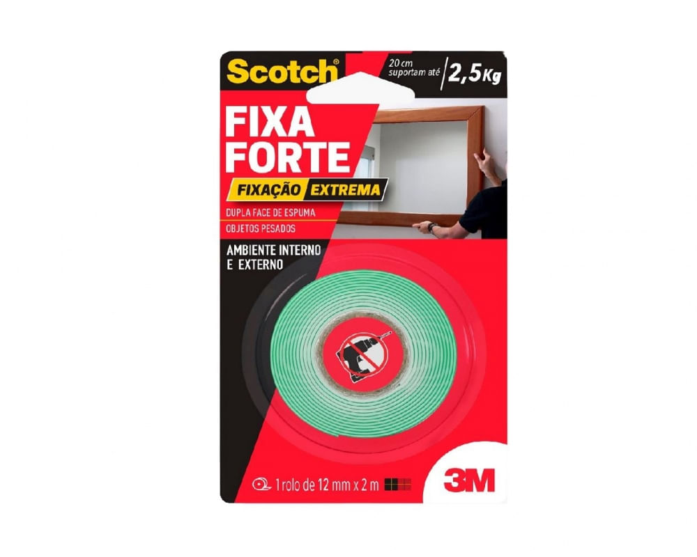 Fita Dupla Face 3M Fixa Forte Extreme 12Mmx2M