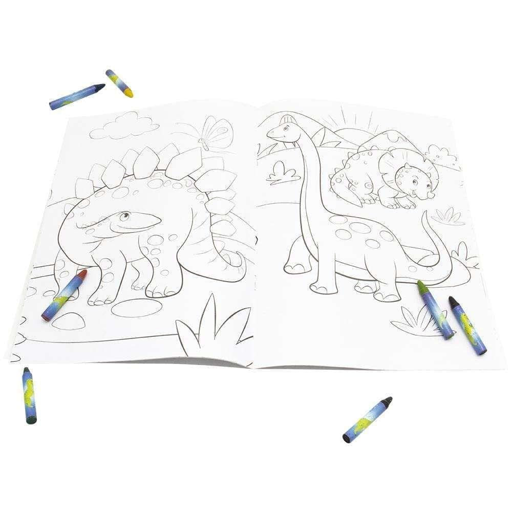 Livro Dinossauro Para Colorir Com Giz De Cera