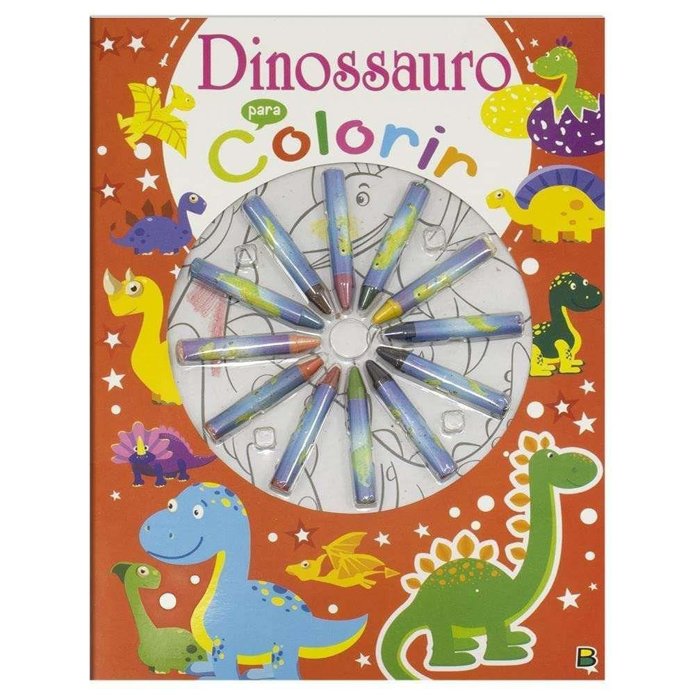 Livro Dinossauro Para Colorir Com Giz De Cera