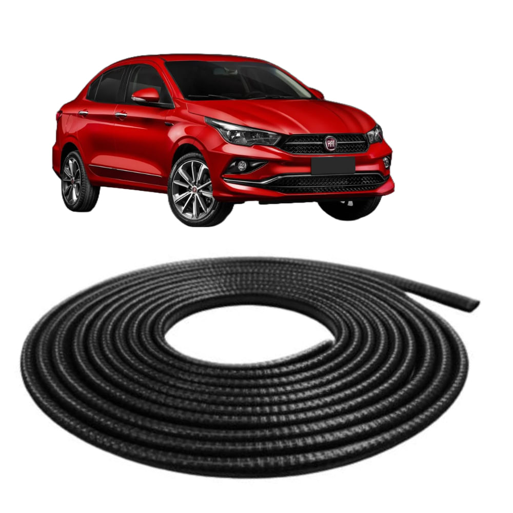 Protetor Borracha De Porta Todo Carro 7X10mm 10m Mini Preta