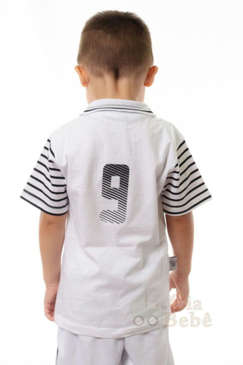 Camisa Polo Infantil Corinthians Branca Oficial Tam 2 / Branco