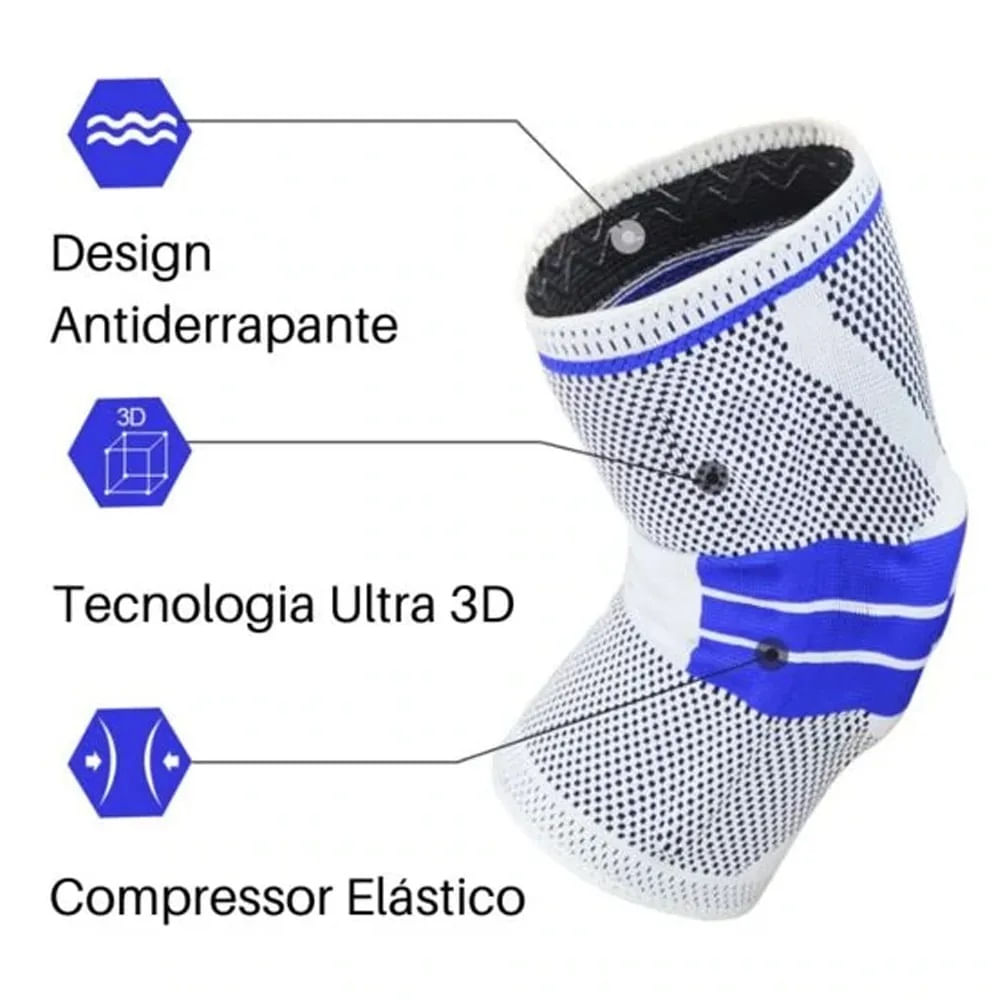 JOELHEIRA COMPRESSÃO ESTABILIZADOR ESPORTIVO SILICONE SPRING KNEE PAD GEL SUPORTE PARA JOELHO Único / Cinza