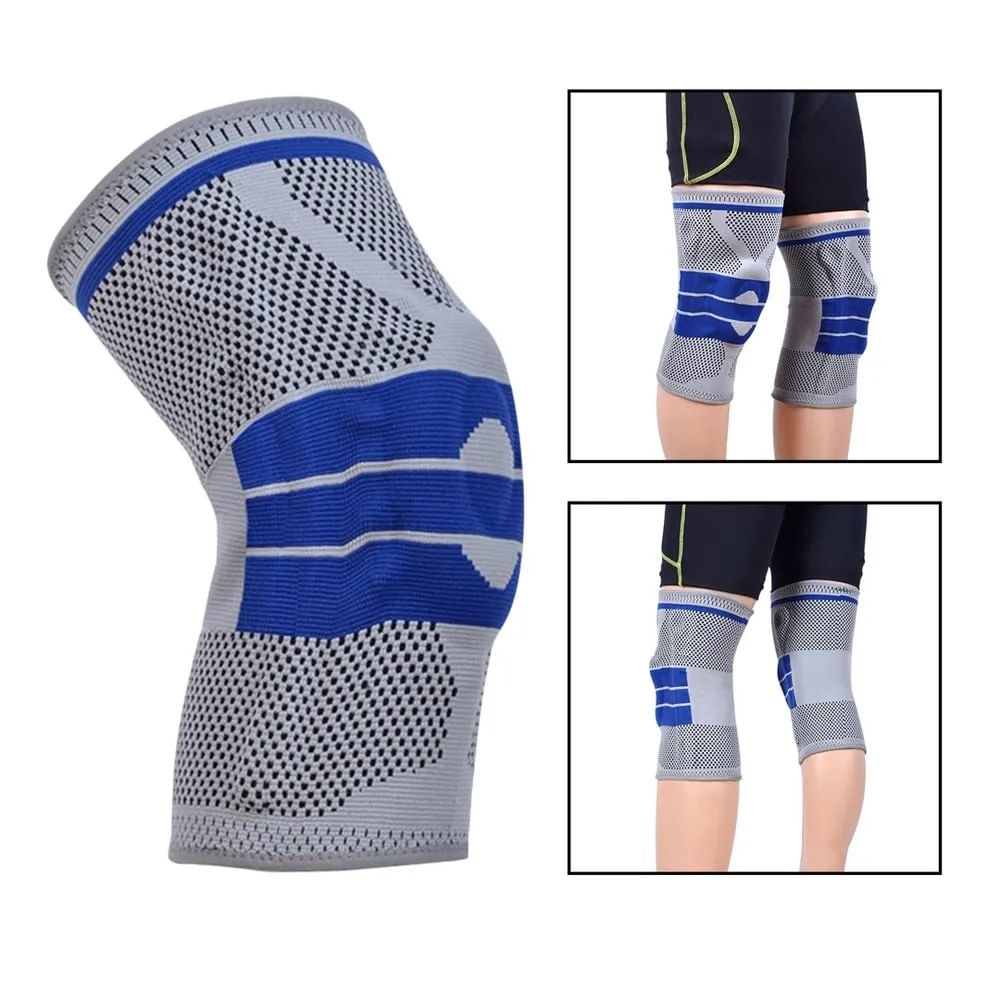 JOELHEIRA COMPRESSÃO ESTABILIZADOR ESPORTIVO SILICONE SPRING KNEE PAD GEL SUPORTE PARA JOELHO