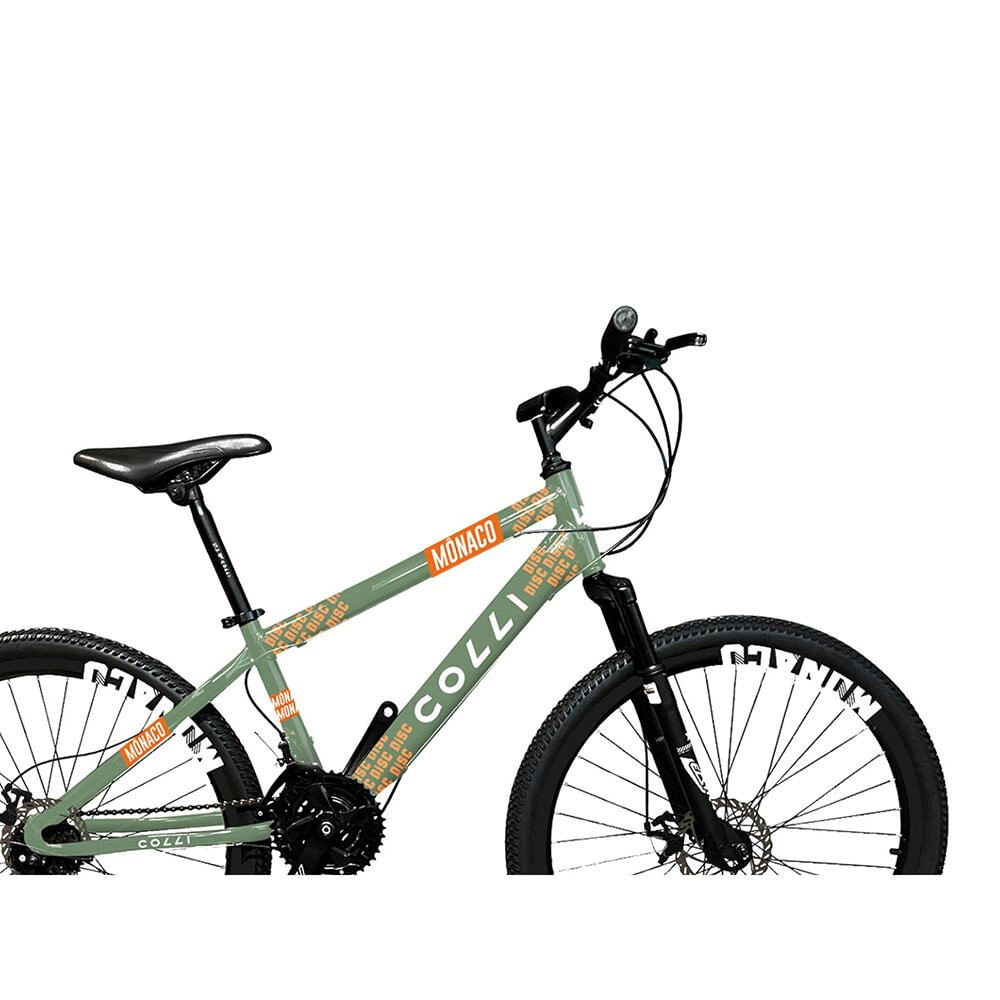 Bicicleta Colli Mônaco Q18 Aro 26 Freio a Disco 21 Velocidades Verde Militar