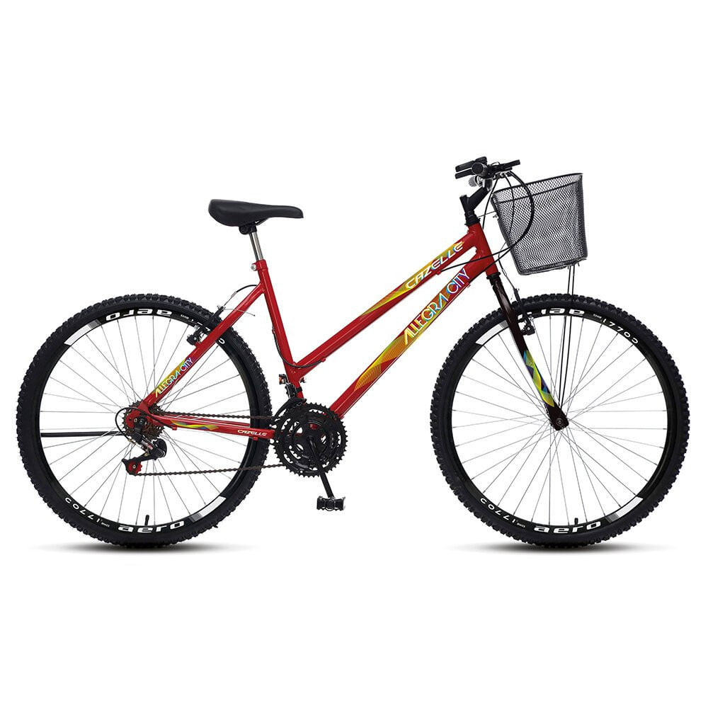 Bicicleta Colli Cazelle Allegra Aro 26 Freio V-Brake Quadro 18 Vermelho