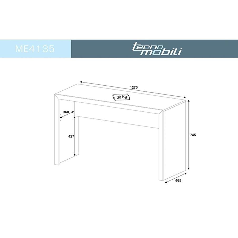 Mesa Escrivaninha Juvenil Me4135 Amêndoa - Tecno Mobili