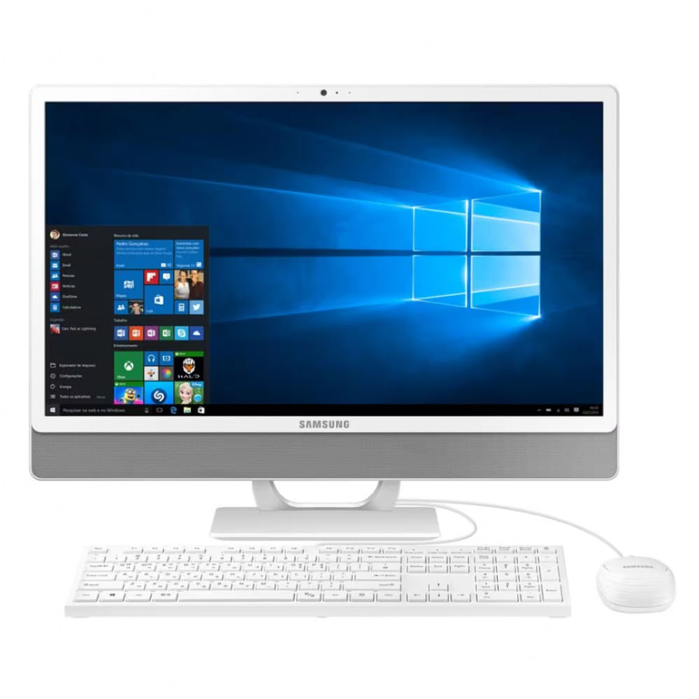 Computador Samsung Dual Core 4GB 500GB Tela Full HD 23.8 Polegas Windows 10 All in One E1