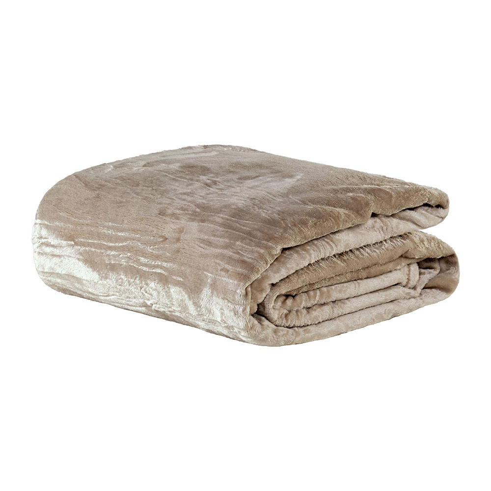 Cobertor Manta Terry Ultrasoft Flannel Queen 2,40m x 2,20m Lisa 01 Peça - Cáqui Sand